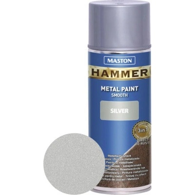 Maston Ochranná farba na kov v spreji Hammer strieborná hladká 400 ml