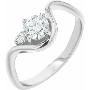 Eppi Vlnitý zásnubný prsteň s round diamantom Debora RE48804