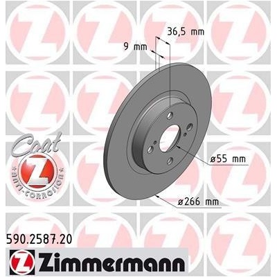 Brzdový kotúč ZIMMERMANN 590.2587.20