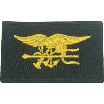 Nášivka NAVY SEAL velcro se zlatou výšivkou ČERNÁ