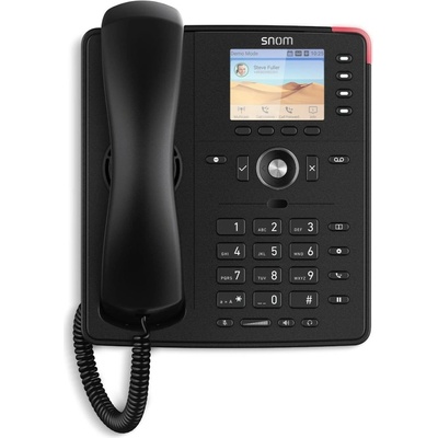 Snom VoIP телефон Snom D713, 2.8" TFT цветен дисплей, 6 SIP акаунта, 2x 10/100/1000 Mbps LAN порта, PoE 802.3af клас 2, черен (00004582)