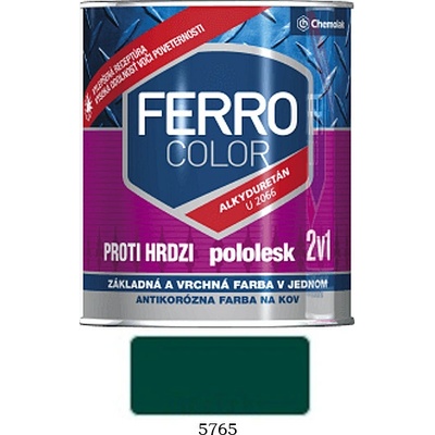 Chemolak Ferro Color U 2066 5765 tmavozelená pololesk 0,75 l