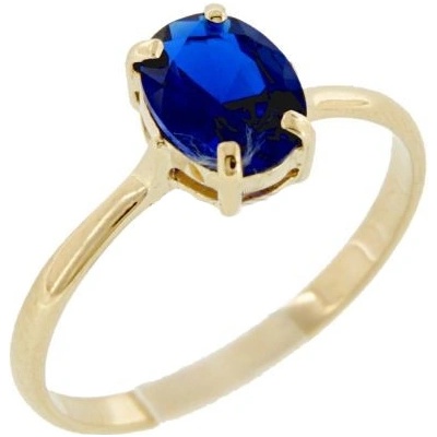 Lillian Vassago Zlatý prsten zdobený modrým zirkonem LLV31 GR065YBL