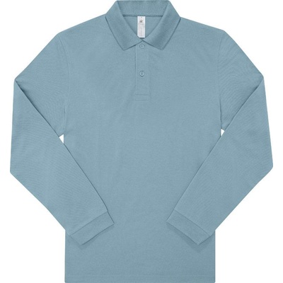 B&C My Polo 210 LSL Piqué polo tričko s dlhým rukávom modré amalfi