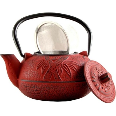 TEA CHI Čajník litinový červený 600 ml