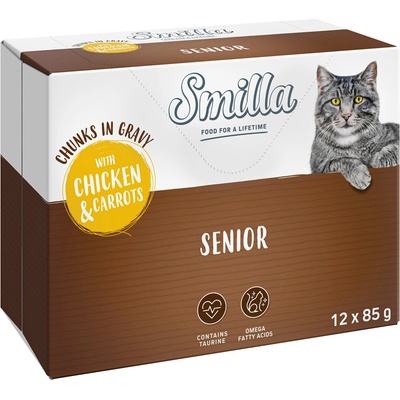Smilla Senior kousky v omáčce se zeleninou kuřecí s mrkví 24 x 85 g
