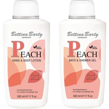 Bettina Barty Peach Комплект - Лосион и Гел за вана и душ, 2 x 500 ml