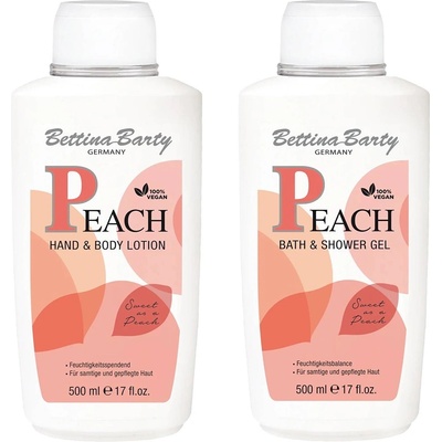 Bettina Barty Peach Комплект - Лосион и Гел за вана и душ, 2 x 500 ml