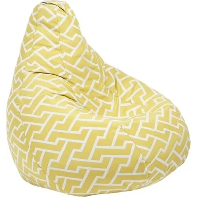 Pufrelax Пуф круша за деца 4-14 г. , 160л. , Nirvana Light, Zippity Yellow, Перящ се калъф, Пълнеж от Полистиролни перли, Гама Premium