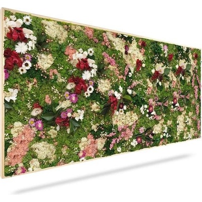 Machový obraz RASTLINY Huelma, 120x40cm, drevený biely rám