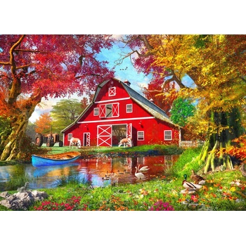 Image 1 of Bluebird Puzzle - Puzzle Davison: Sunny Autumn At The Barn - 500 piese