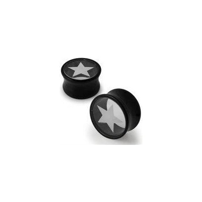 Šperky4U plug do ucha průhledný hvězda PL01099 PL01099-12
