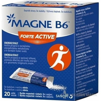 Magne B6 Forte Active prášok vo vrecúškach 20 ks