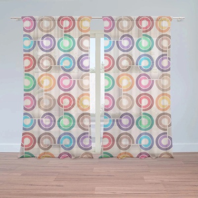 Sablio Záclony Farebné špirály: 2ks 150x250cm