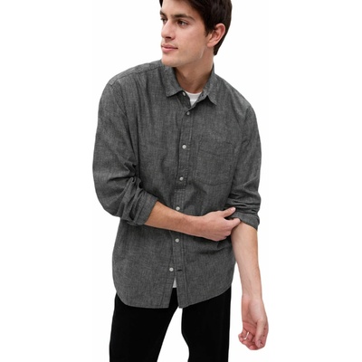 Gap pánská košile V-LS Chambray tmavě šedá