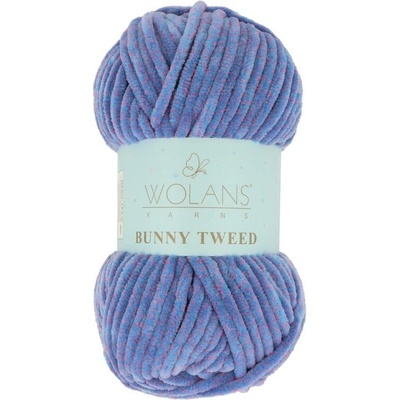 Wolans Bunny Tweed 18 modrá s ružovou