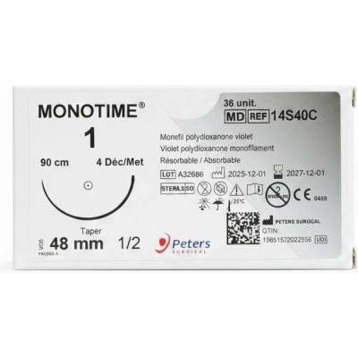 MONOTIME USP 1 jehla 48mm 1/2kruh taper vlákno 90cm (36 ks/bal)