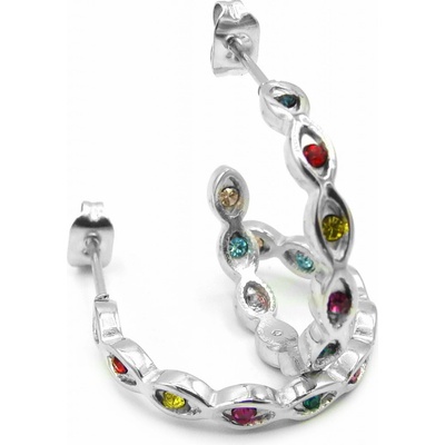 Steel Jewelry náušnice barevné kroužky z chirurgické oceli NS220239