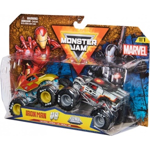 Spin Master IronMan срещу War Machine комплект от 2 Monster Trucks 1: 64 (6070555_IRONMAN_WAR_MACHINE)