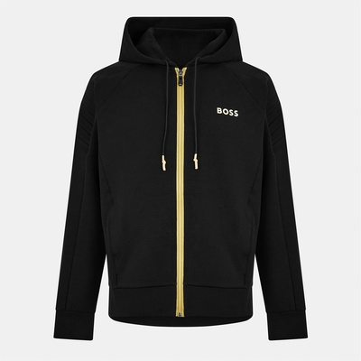 HUGO BOSS Суичър Boss Mens BOSS GREEN Full-Zip Hoodie with Adjustable Drawstring Hood - Streamlined Design - Black Gold