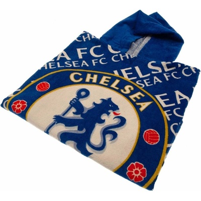 Carbotex detské plážové pončo chlapčenská osuška s kapucňou Chelsea FC 60 x 120 cm