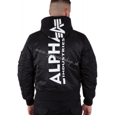 Alpha Industries zimná bunda MA-1 ZH BACK PRINT black/white čierna