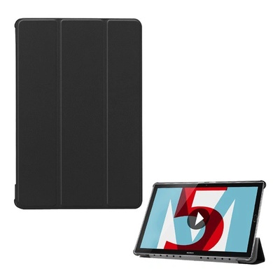 Gigapack Leather effect case, Huawei MediaPad M5 10.8 LTE, vertical, FLIP, side-opening, TRIFOLD table holder function, Черен (5996457762361)