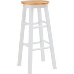 Premier Housewares Бял/в естествен цвят бар стол от масивно каучуково дърво (височина на седалката 74 cm) Chester - Premier Housewares (2407065)