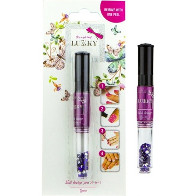 LUKKY Lak na nehty dětský slupovací 6ml + třpytky 1,5g Karmínová