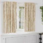 Pure Line Home Кадифени завеси в цвят бежов с комбиниран перделък, 2 бр. , 140 x 175 см