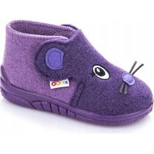 GoKids detské papuče na suchý zips fialové