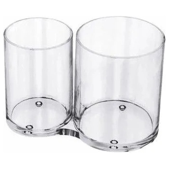 Compactor Organizér na štetce a kozmetiku 2 priehradky okrúhly číry plast