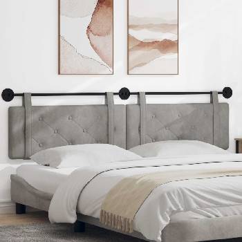 vidaXL Висяща табла Светлосиво 210 x 55 x 5 см Кадифе (42031744)