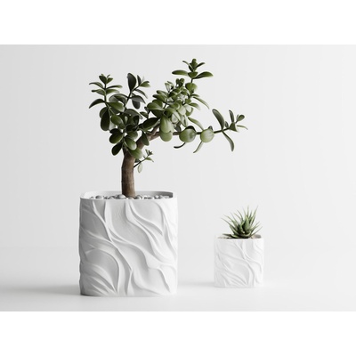 Кашпа Zephyra средна бял мат