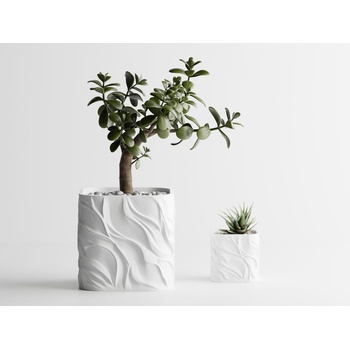 Кашпа Zephyra средна бял мат