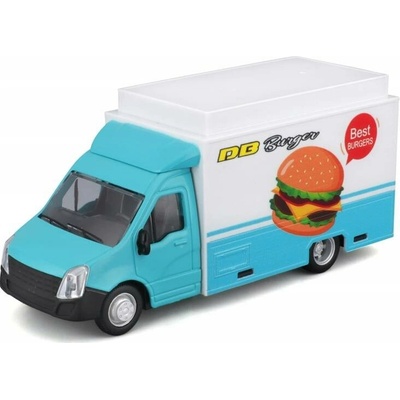 BburagoModel Servisního Vozidla Mobilní Food Truck Detailní Miniat 1:43