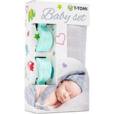 T-tomi Baby set bambusová osuška Grey
