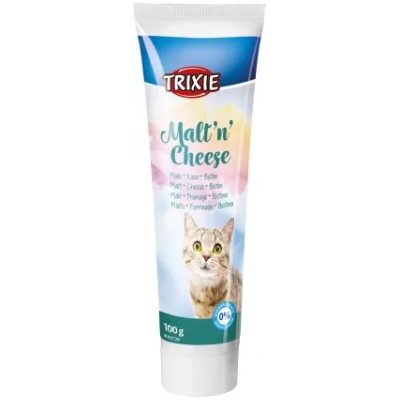 TRIXIE Malt'n'Ceese Anti-Hairball - Малцова паста за котки със сирене и биотин, 100 гр. / 2 пакета