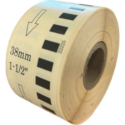 Termo Etiketa nekonečná 38 mm x 30,48 m, Thermo eco, Biela, Dutinka 25 mm, Vnútorný návin, Odlepiteľné lepidlo, DK-44225, Brother Kompatibilná, Priemer kotúča 76 mm