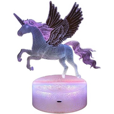 Robetoy Детска нощна лампа Robetoy 3D LED Крилат Еднорог (RO59546)