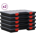 vidaXL Асортиментни кутии, 10 бр, 40x30x5 см, полипропилен (3106445)