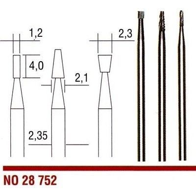 Proxxon Tvrdokovové frézy 1,2; 2,1; 2,3; 3 ks