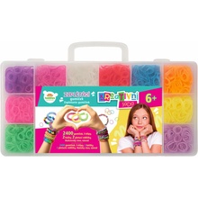 Udělej si náramek Gumičky Loom Bands 1440ks set s doplňky mix barev