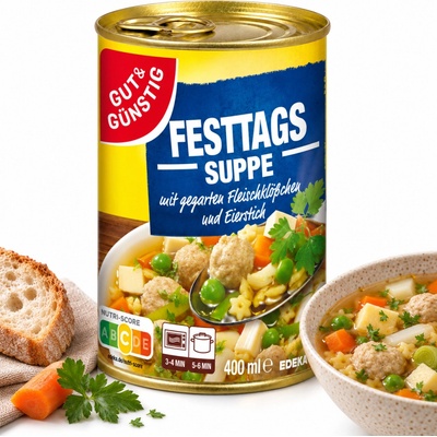 G&G Sváteční polévka s masovými kuličkami a těstovinou 400 g