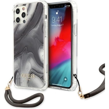GUESS Калъф за телефон Guess GUHCP12MKSMAGR Marble Collection за Apple iPhone 12/12 Pro, сив (GUE001341)