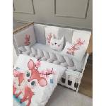 Babyhome Луксозен комплект за бебешко легло 10 части 60/120 см. Цвят Сърничка
