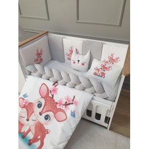 Babyhome Луксозен комплект за бебешко легло 10 части 60/120 см. Цвят Сърничка