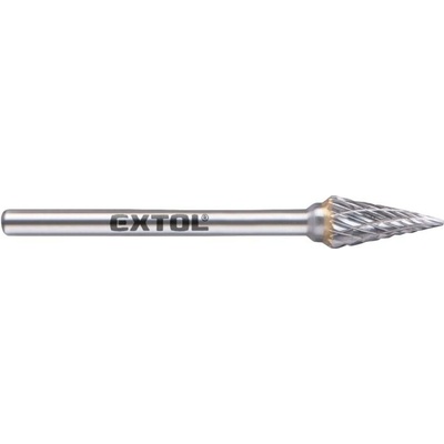 EXTOL fréza karbidová, kónická-ihlan, ⌀6 x 13 mm, ⌀stopky 3 mm, sek stredná (double-cut) 8703893