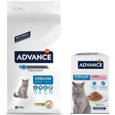 Advance Cat Sterilized Turkey 15 kg
