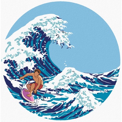 Zuty Malování podle čísel MUŽ NA VLNĚ INSPIRACE KACUŠIKA HOKUSAI